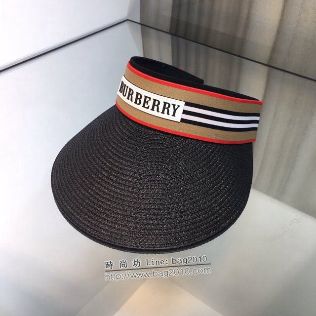 Burberry爆款女士帽子 巴寶莉新品空頂帽髮夾 巴寶莉編織草帽  mm1241
